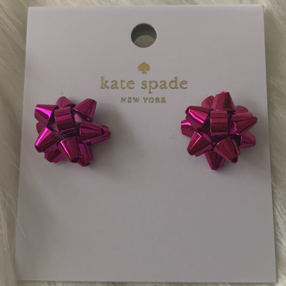 KATE SPADE Bourgeois Bow Stud Earrings Pink - Picture 1 of 1